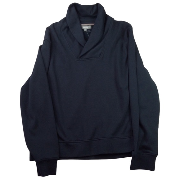 Marled French Terry Shawl Collar Pullover Size L - Picture 2 of 11